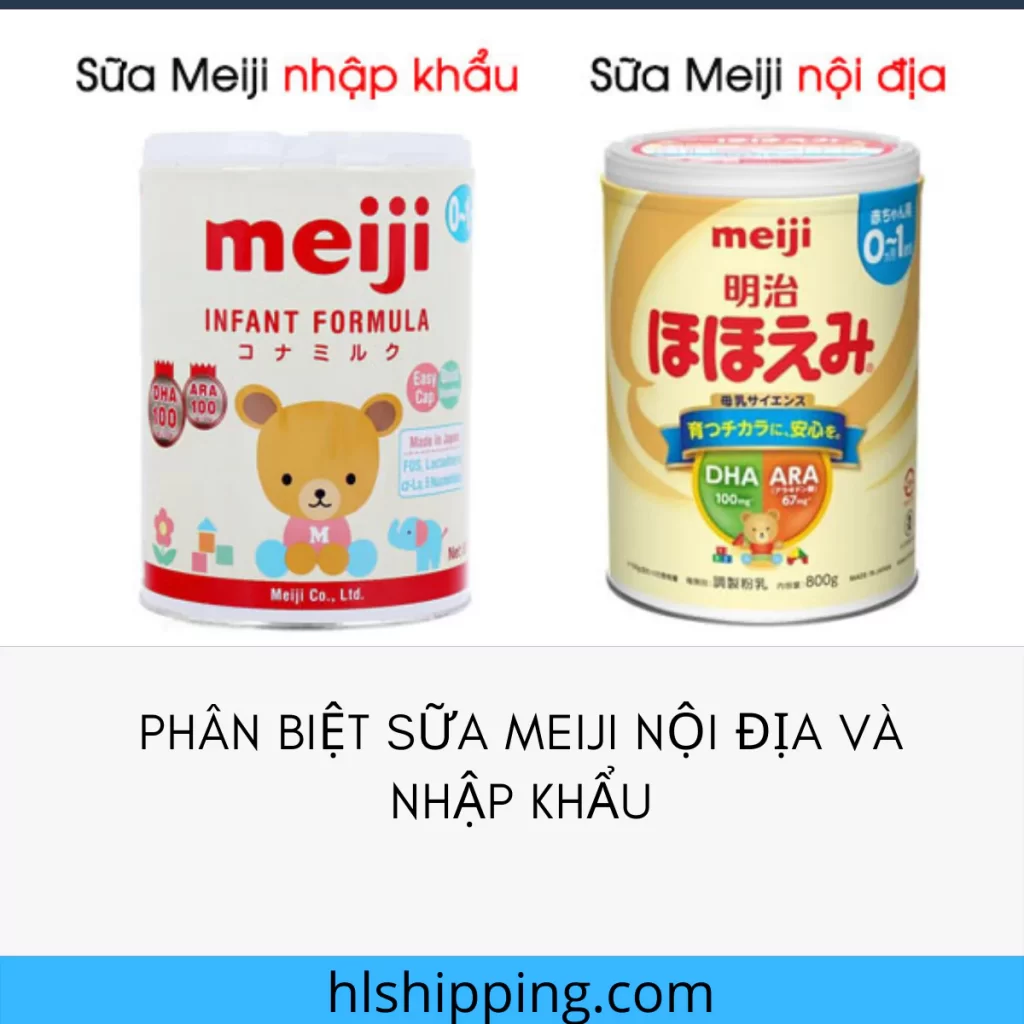 phân biệt sữa meiji nội địa và nhập khẩu
