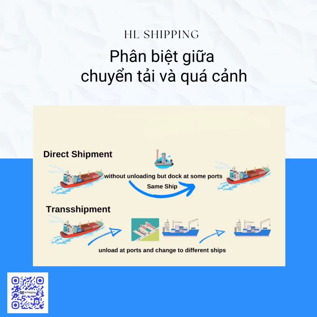 Phân biệt giữa chuyển tải và quá cảnh