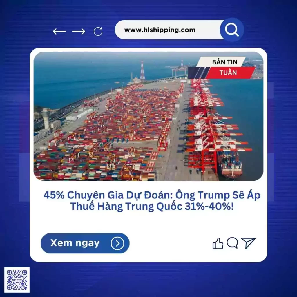 45% Chuyên Gia Dự Đoán: Ông Trump Sẽ Áp Thuế Hàng Trung Quốc 31%-40%!