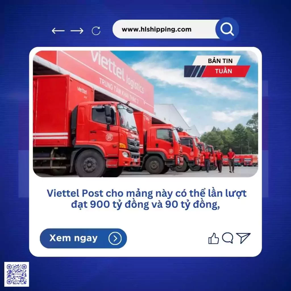  Viettel Post cho mảng này có thể lần lượt đạt 900 tỷ đồng và 90 tỷ đồng,