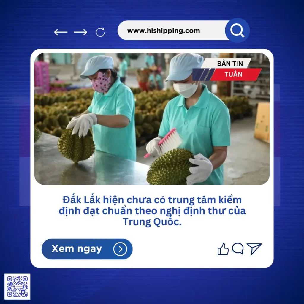Đắk Lắk hiện chưa có trung tâm kiểm định đạt chuẩn theo nghị định thư của Trung Quốc.