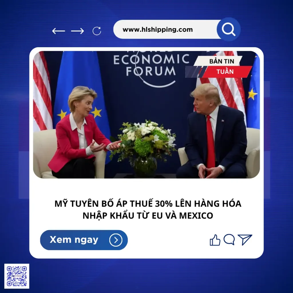 Mỹ tuyên bố áp thuế 30% lên hàng hóa nhập khẩu từ EU và Mexico