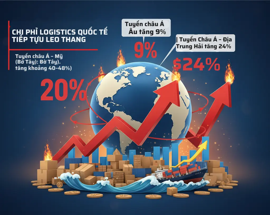 giá cước vận tải biển tăng mạnh