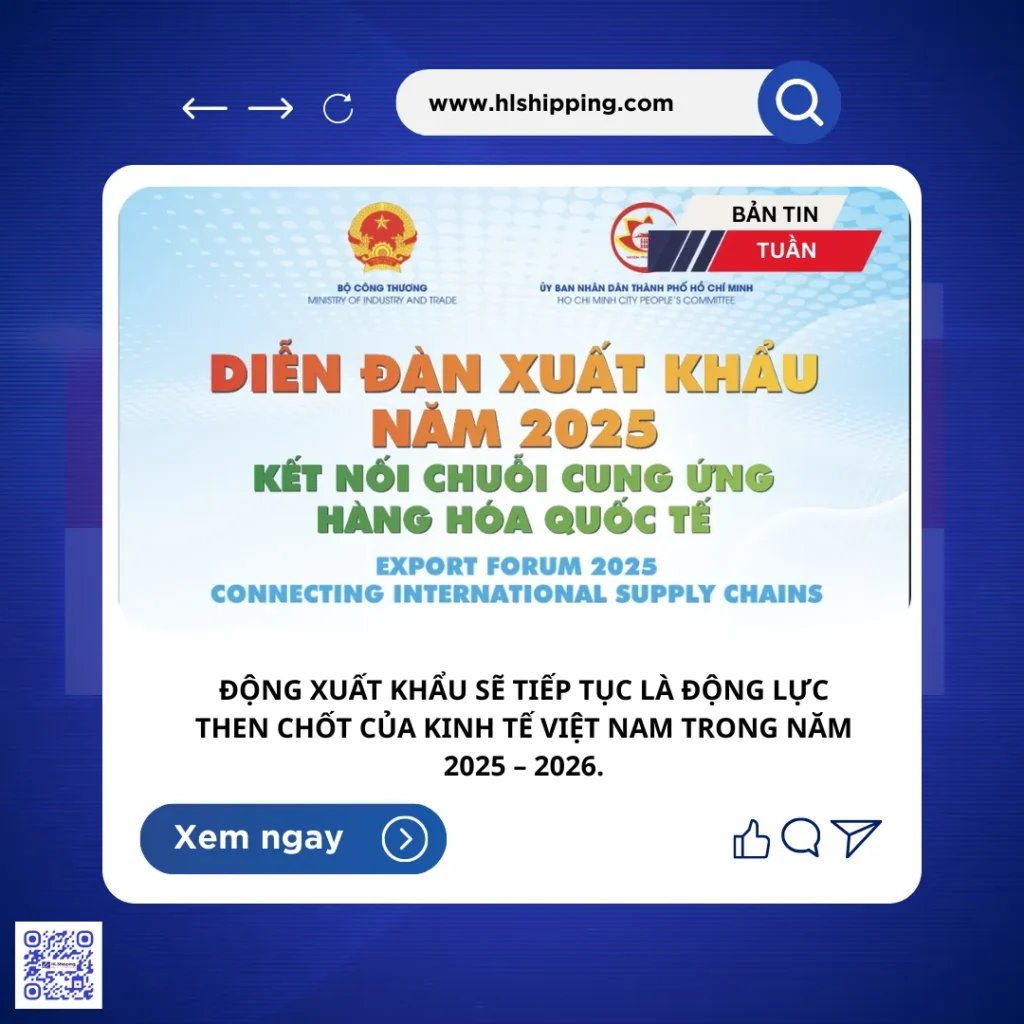 xuất khẩu sẽ tiếp tục là động lực then chốt của kinh tế Việt Nam trong năm 2025 – 2026.