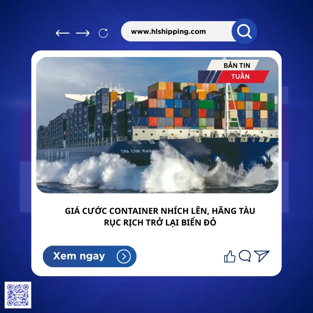 Giá cước container nhích lên, hãng tàu rục rịch trở lại Biển Đỏ