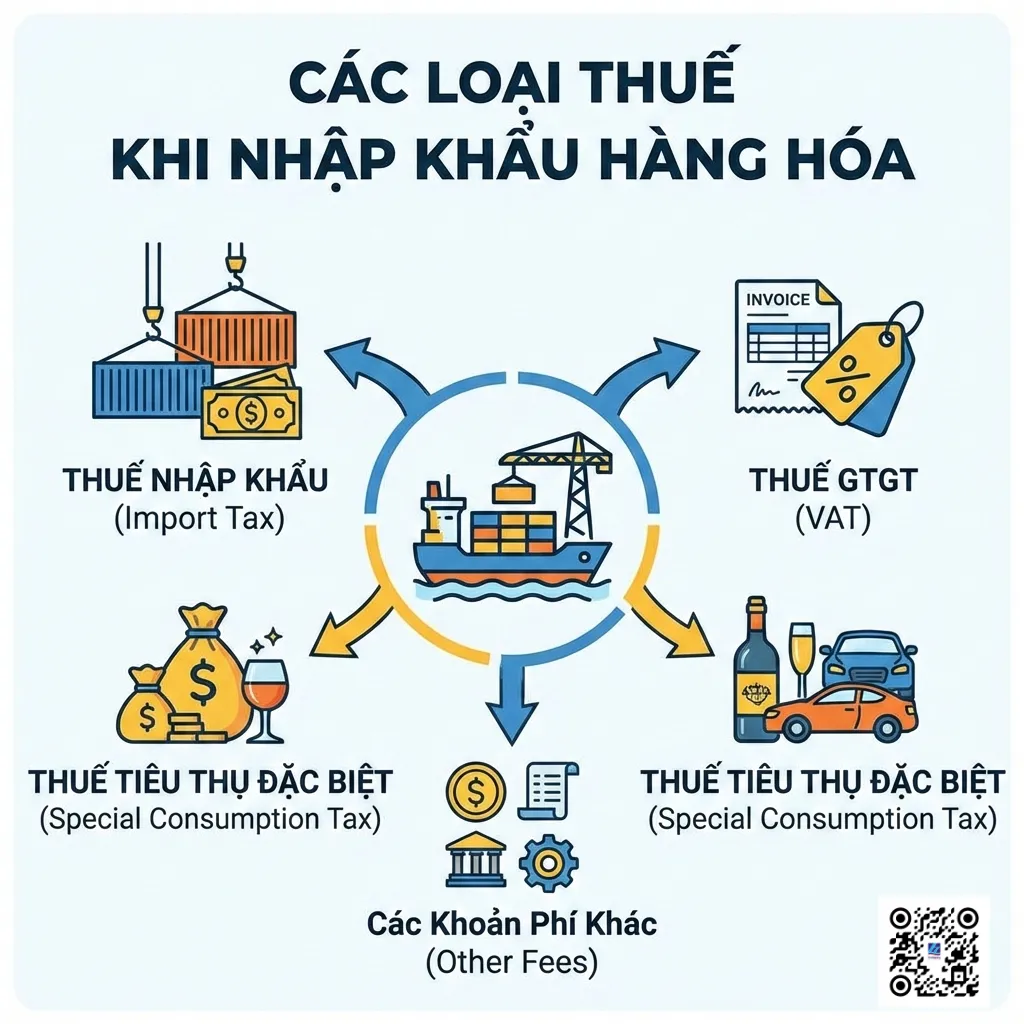Các Loại Thuế Khi Nhập Khẩu Hàng Hóa