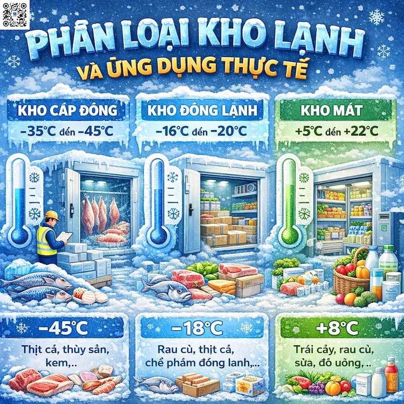 Phân Loại Kho Lạnh Bảo Quản Và Ứng Dụng Thực Tế