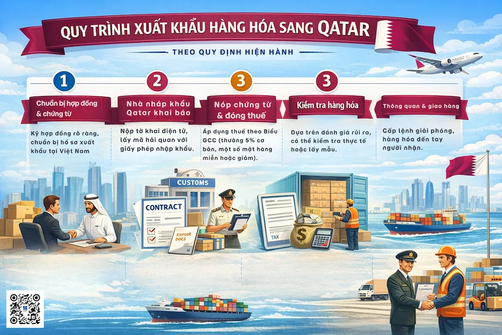 Quy Trình Xuất Khẩu Hàng Hóa Sang Qatar Theo Quy Định Hiện Hành