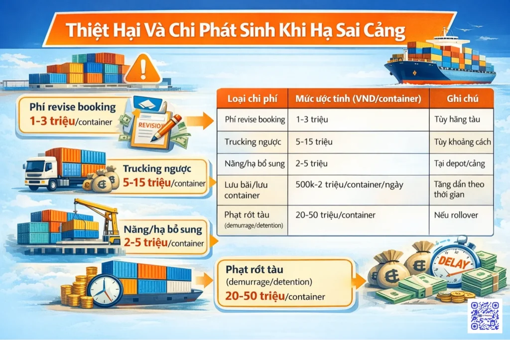 Thiệt Hại Và Chi Phí Phát Sinh Khi Hạ Sai Cảng