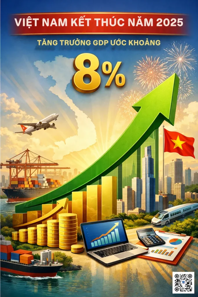 Theo Reuters, Việt Nam kết thúc năm 2025 với mức tăng trưởng GDP ước khoảng 8%