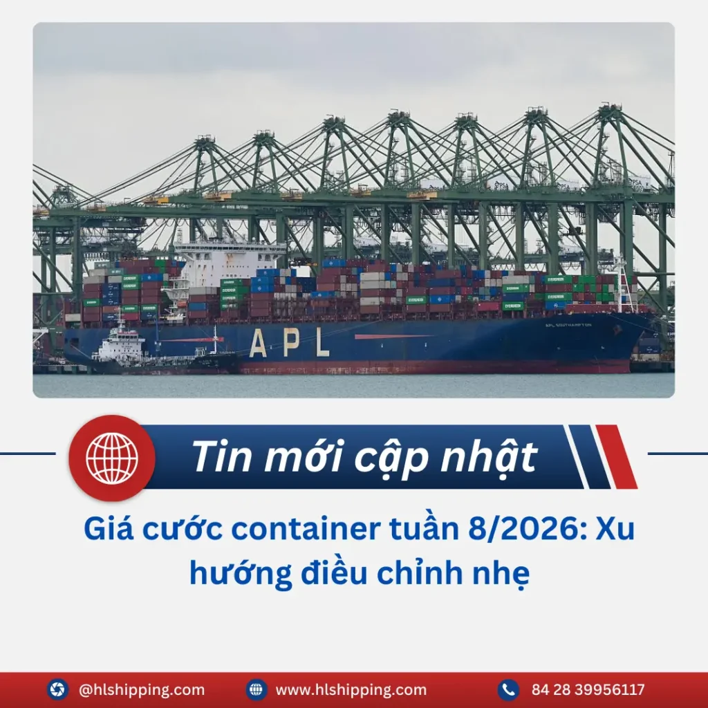 Giá cước container tuần 8/2026: Xu hướng điều chỉnh nhẹ