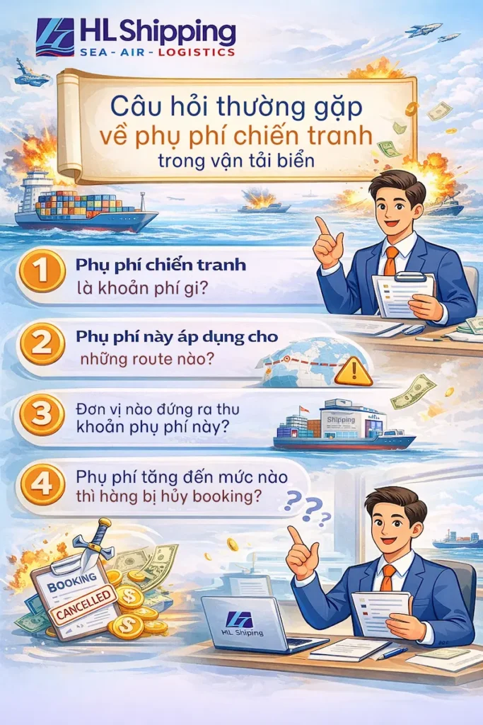 Câu hỏi thường gặp về phụ phí chiến tranh trong vận tải biển