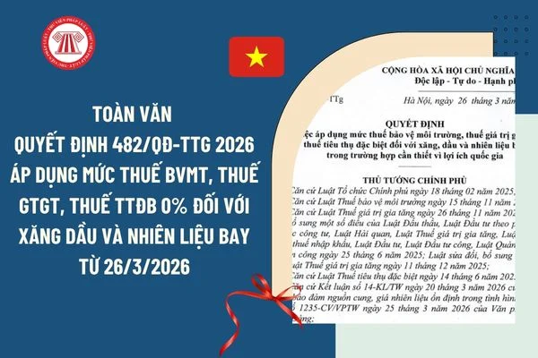 áp dụng mức thuế bảo vệ môi trường, thuế giá trị gia tăng (GTGT), và thuế tiêu thụ đặc biệt (TTĐB) 0%