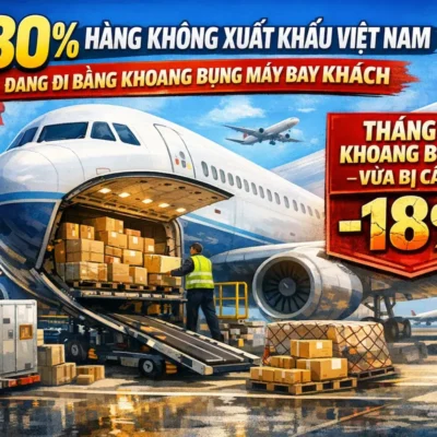 80% Hàng Không Xuất Khẩu Việt Nam Đang Đi Bằng Khoang Bụng Máy Bay Khách — Và Tháng 4, Khoang Đó Vừa Bị Cắt 18%