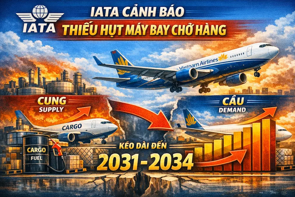 IATA đã cảnh báo rằng khoảng cách cung–cầu máy bay freighter toàn cầu có thể kéo dài đến năm 2031–2034