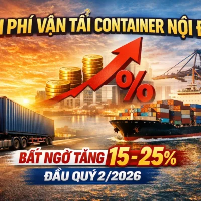 Chi phí vận tải container nội địa bất ngờ tăng 15-25% đầu quý 2/2026