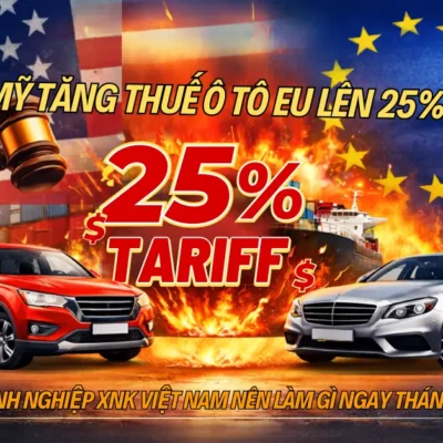 Mỹ Tăng Thuế Ô Tô EU Lên 25%: Doanh Nghiệp XNK Việt Nam Nên Làm Gì Ngay Tháng 5?