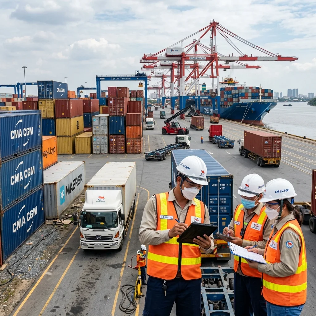 Bãi đỗ vỏ container rỗng tại cảng biển Việt Nam phục vụ xuất nhập khẩu