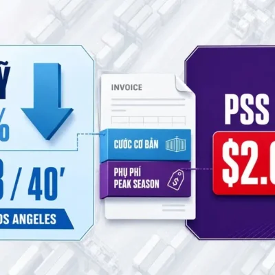 Cước đi Mỹ giảm 6% ngày 23/7 nhưng phụ phí chưa hạ