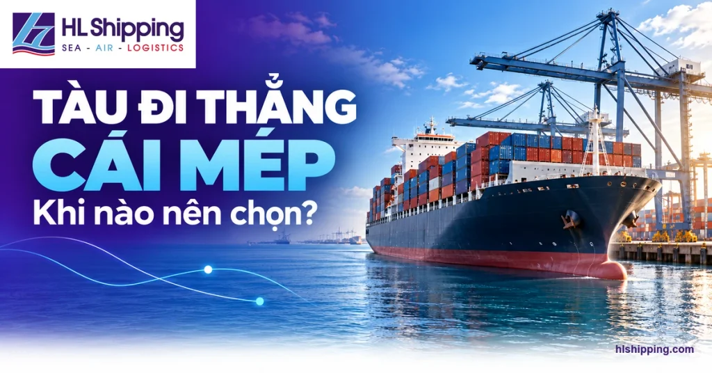 Minh họa lựa chọn tàu đi thẳng từ Cái Mép cho lô hàng xuất khẩu.