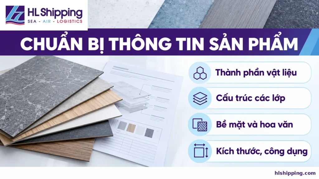 Bốn nhóm thông tin sản phẩm cần chuẩn bị khi nhập khẩu tấm laminate.