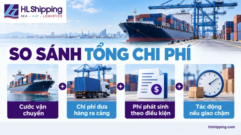 Bốn nhóm chi phí cần cân nhắc khi so sánh phương án vận tải biển